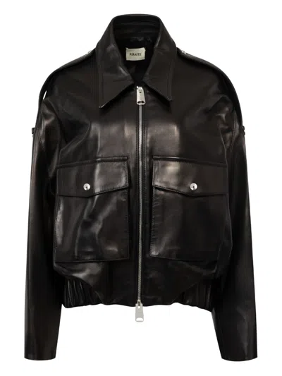 Khaite Owey Leather Jacket In Black