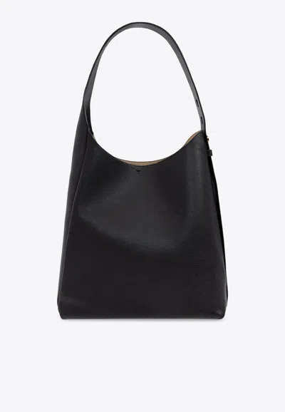 Tory Burch Large Romy Leather Shoulder Bag In Black