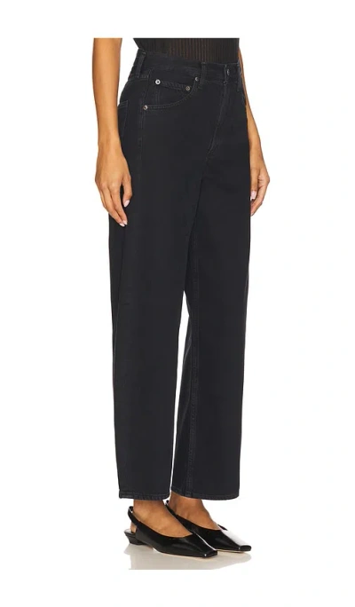 Agolde Ren High-rise Cropped Straight Jeans In Black