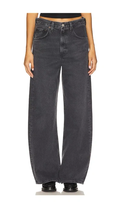 Agolde Luna Curved Leg Jeans In Black