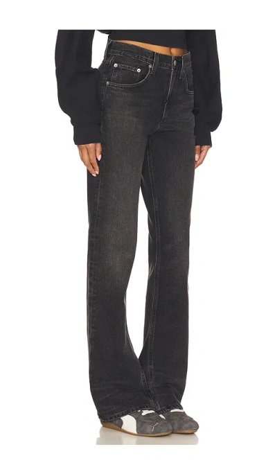 Agolde Nico Stretch High Rise Slim Fit Jeans In Black