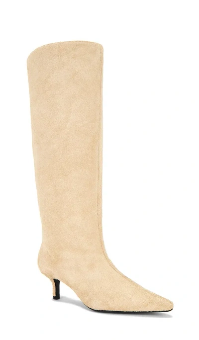 Black Suede Studio Sutton 50 Boot In Neutral