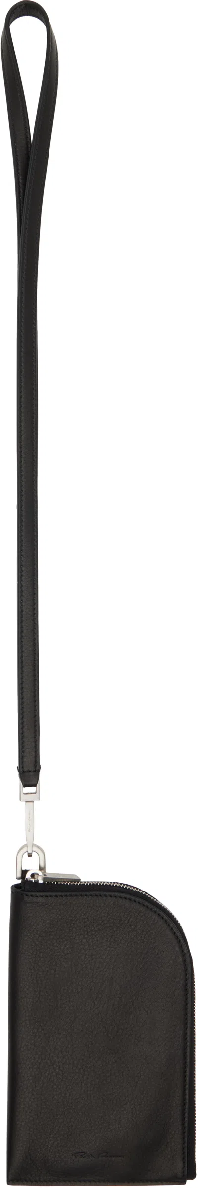 Rick Owens Strap-detail Leather Wallet In Black