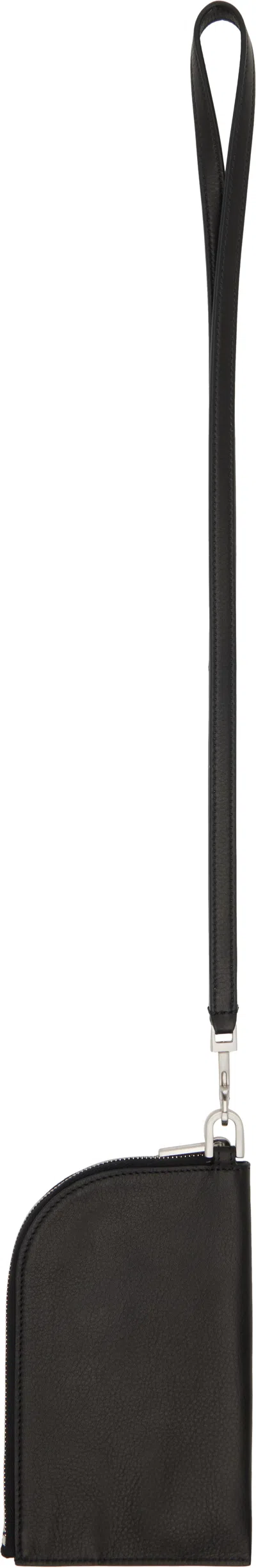 Rick Owens Strap-detail Leather Wallet In Black