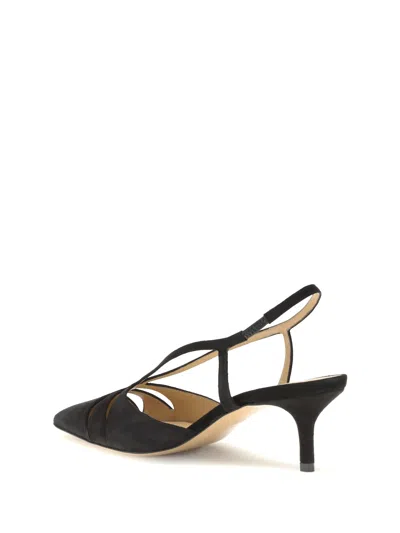 Francesco Russo Black Calf Leather Bos Taurus Mid Heel Pumps In Black