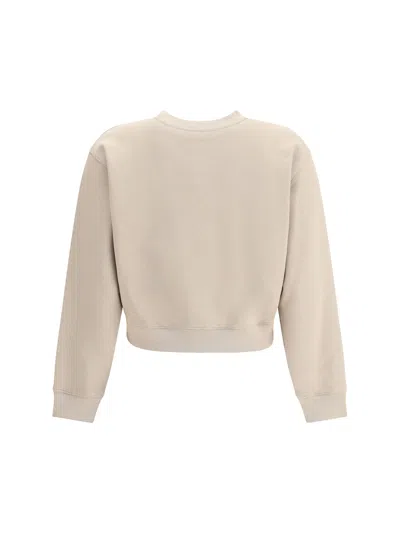 Maison Kitsuné Knitwear With Ribbed Cuffs And Crew Neck In Neutral