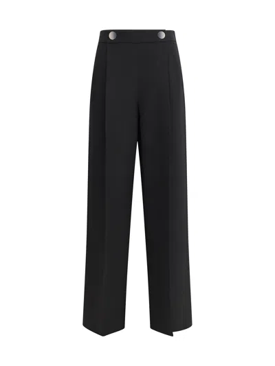 Giorgio Armani Women Silk Crepe Cady One-dart Pants In Black