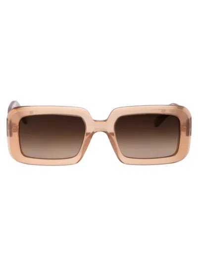 Saint Laurent Sunrise Thick Rectangle Acetate Sunglasses In Orange