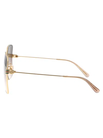 Gucci Gold Acetate Sunglasses In Gold