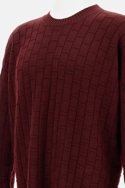 Plan C Ribbed Checked Sweater In Brown