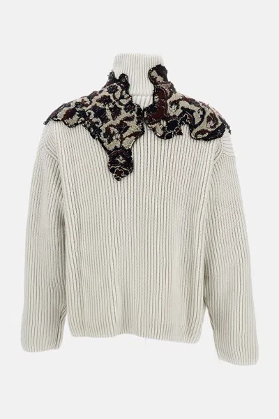 Durazzi Milano Knitted Bomber Jacket In White