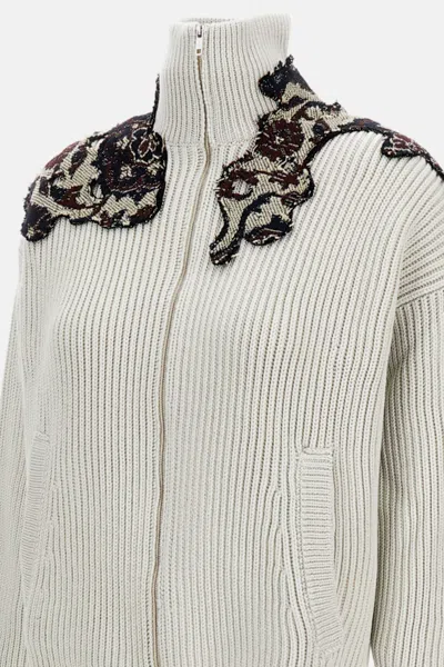 Durazzi Milano Knitted Bomber Jacket In White