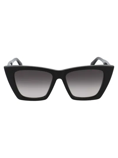 Alexander Mcqueen Black Black Grey Acetate Sunglasses In Black