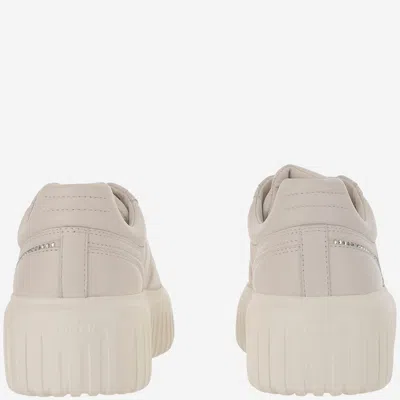 Hogan H-stripes Leather Sneakers In Neutral