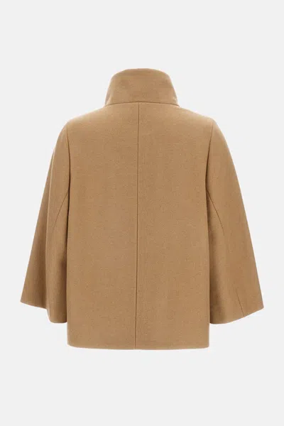 Fay Structured Jacket With Pockets And High Collar In Nude