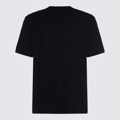 Giorgio Armani Navy Blue Viscose Blend T-shirt In Black