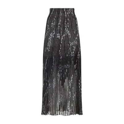 Missoni Gonna Midi Plissettata A Righe Multicolor In Gray