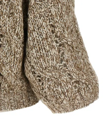Brunello Cucinelli Chunky Knit Cardigan In Neutral