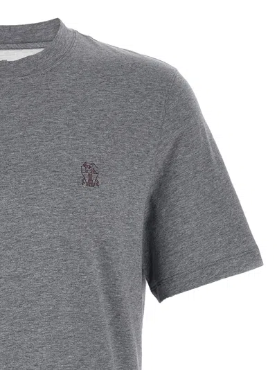 Brunello Cucinelli Cotton Crew Neck T-shirt In Gray