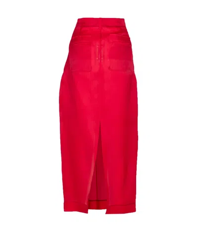 Khaite Lucian Maxi Skirt In Red