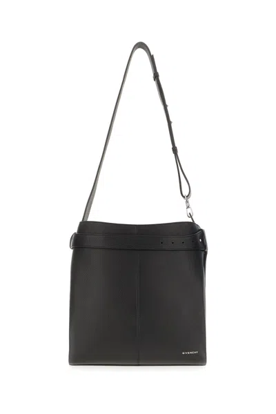 Givenchy Medium Belted Grained-leather Shoulder Bag In Black