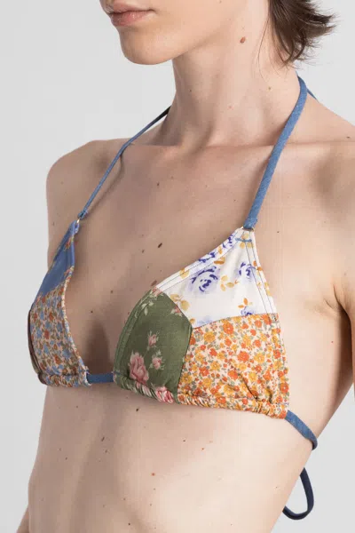 Zimmermann Lucky Mini Cotton Triangle Bikini In Multi