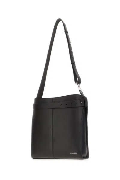 Givenchy Medium Belted Grained-leather Shoulder Bag In Black