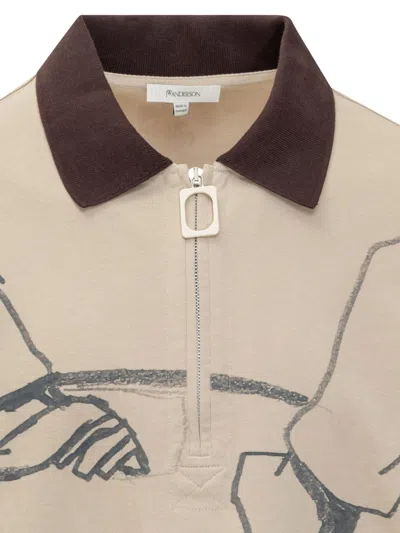 Jw Anderson Rugby Polo Shirt With Print In Green