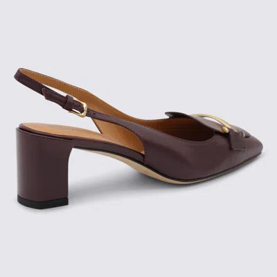 Tod's Chunky Heel Buckle Square Toe Pumps In Brown