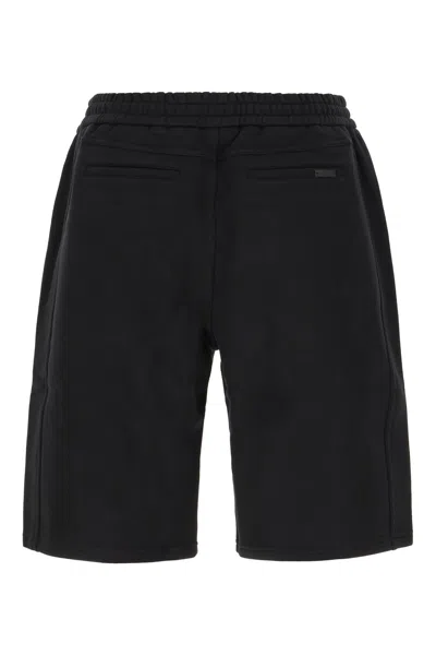 Saint Laurent Fleece Bermuda Shorts In Black