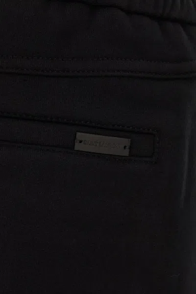 Saint Laurent Fleece Bermuda Shorts In Black