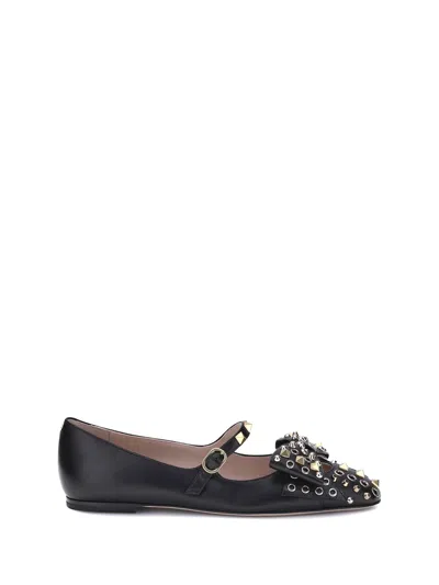 Valentino Garavani Ballerina Mary-jane Bowow With Studs In Multi