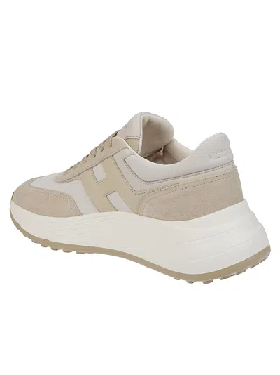 Hogan Panelled Design Leather Sneakers With Ridged Sole In Multi