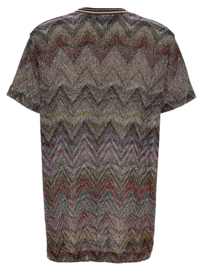 Missoni Short Sleeve T-shirt With Zigzag And Sequins In Multi