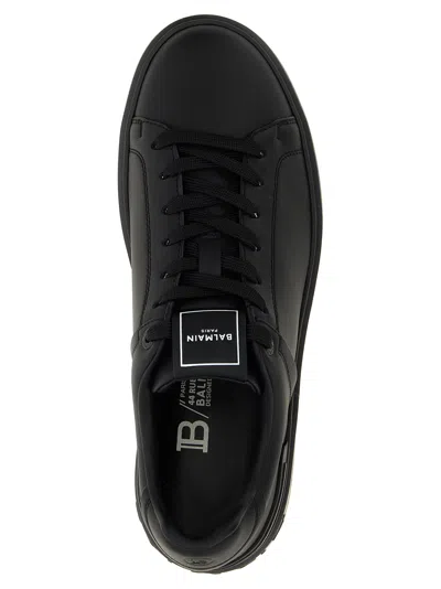 Balmain Court Round Toe Flat Sole Sneakers In Black