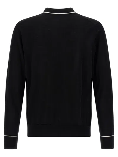 Dolce & Gabbana Logo Crew Neck Sweater With Contrasting Trims In Black