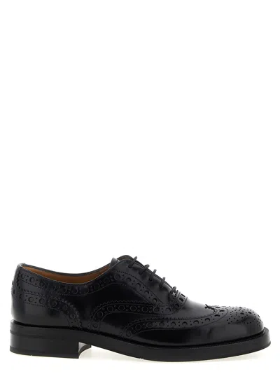 Church's Lace Up Leather Shoes With Brogue Detailing In Black