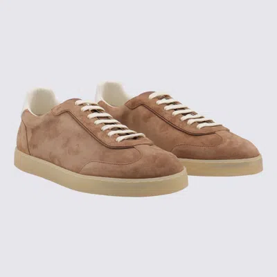 Brunello Cucinelli Leather-trimmed Suede Sneakers In Animal Print