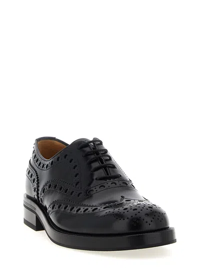 Church's Lace Up Leather Shoes With Brogue Detailing In Black