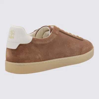 Brunello Cucinelli Leather-trimmed Suede Sneakers In Animal Print