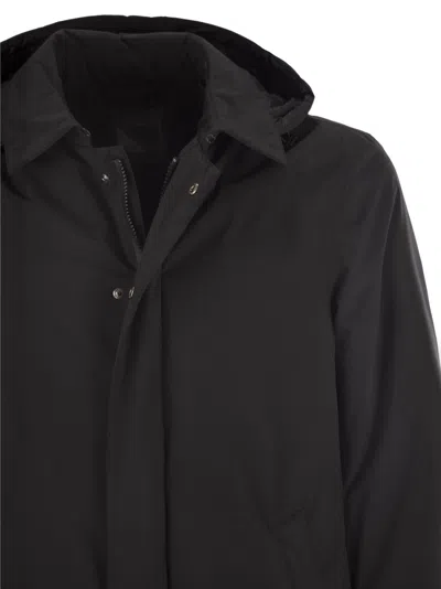 Herno Men's Padded Jacket With Detachable Hood In Black