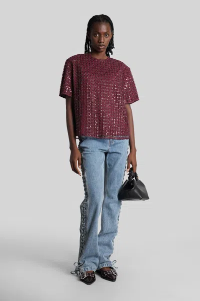 Rotate Birger Christensen Womens Vintage Blue Rotta Laced Denim Jeans In Blue