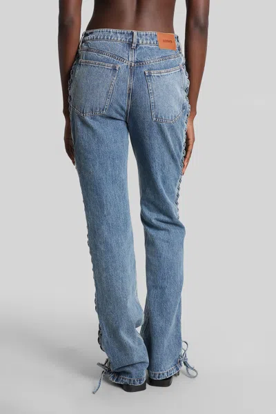 Rotate Birger Christensen Womens Vintage Blue Rotta Laced Denim Jeans In Blue