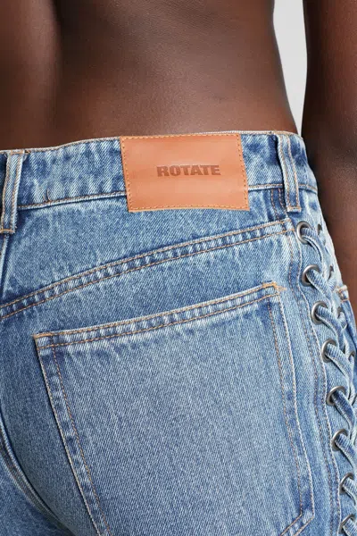 Rotate Birger Christensen Womens Vintage Blue Rotta Laced Denim Jeans In Blue