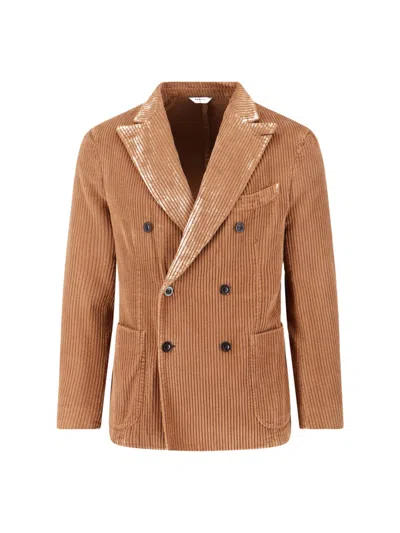 Boglioli Terracotta Brown Double-breasted Jacket In Brown