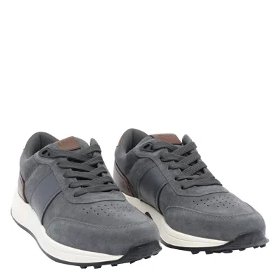 Tod's Suede Leather Sneakers In Gray