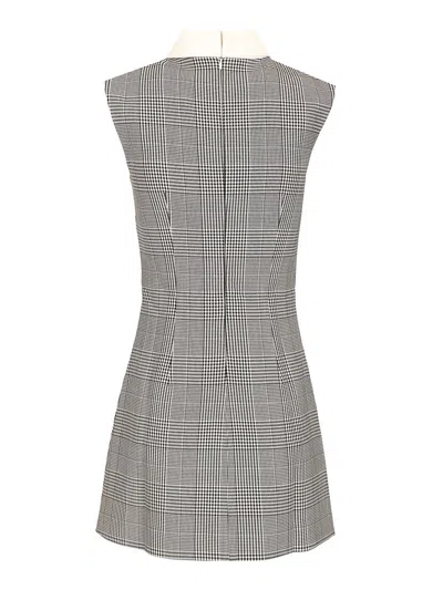 Self-portrait Self Portrait Women Sleeveless Prince Of Wales Check Mini Dress In Gray