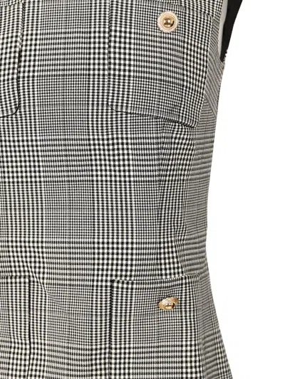 Self-portrait Self Portrait Women Sleeveless Prince Of Wales Check Mini Dress In Gray