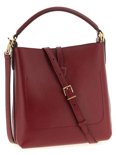 Tod's Mini Bucket Bag Textured Finish In Burgundy