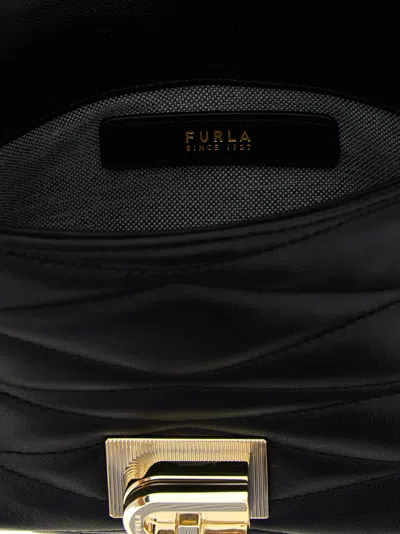 Furla 1927 Leather Mini Crossbody Bag In Black